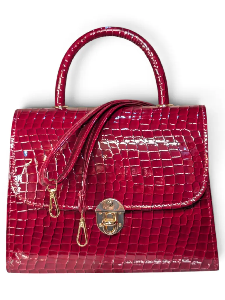 Maroon Structured Hand Bag